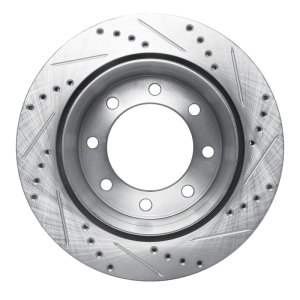 Chevrolet Express 3500 Brake Rotor (1) - Rear Left - R1 Concepts - Drilled & Slotted - Silver - `01-`10